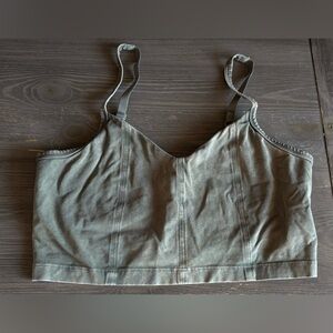 Olive Green Acid Wash Aerie Bra